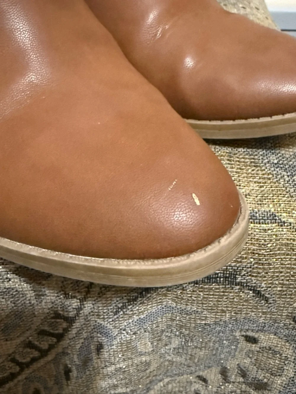 Dolce Vita Tan Ankle Booties with Side Zippers and Block Heel - Picture 6 of 9